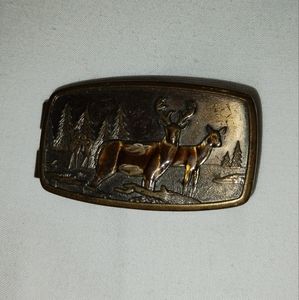 Anson Hand Painted Brass Enamel Deer Money Clip